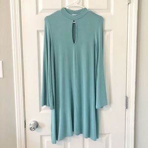 {Piko} Robins Egg Blue Keyhole Dress